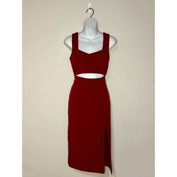 Lulus "Under My Spell" Wine Red Cutout Sleeveless Midi Dress Size Medium EUC!!! - Picture 1 of 4